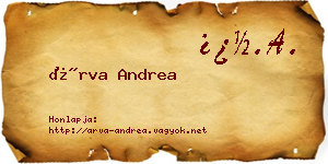 Árva Andrea névjegykártya