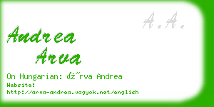 andrea arva business card